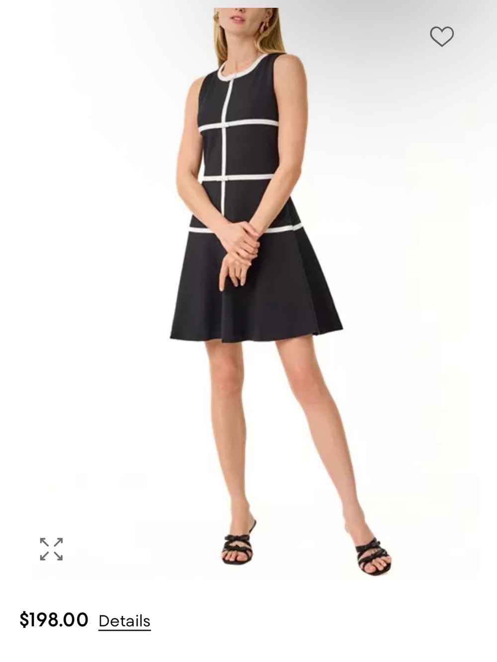 Lilly Pulitzer Clancie Dress Sleeveless Black Dress with White Grid Trim